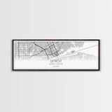 Panoramic Detroit City Map, Michigan Art, Map Print, Minimalist Wall Art, Canvas Art, Housewarming Gift, Street Map Art, Closing Gift