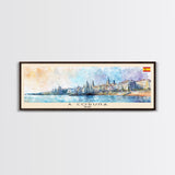 A Coruña Spain Travel Art, City Art, Framed Canvas Print or Metal Wall Art, Europe Travel Poster, Panoramic Wall Art, Extra Wide Wall Art