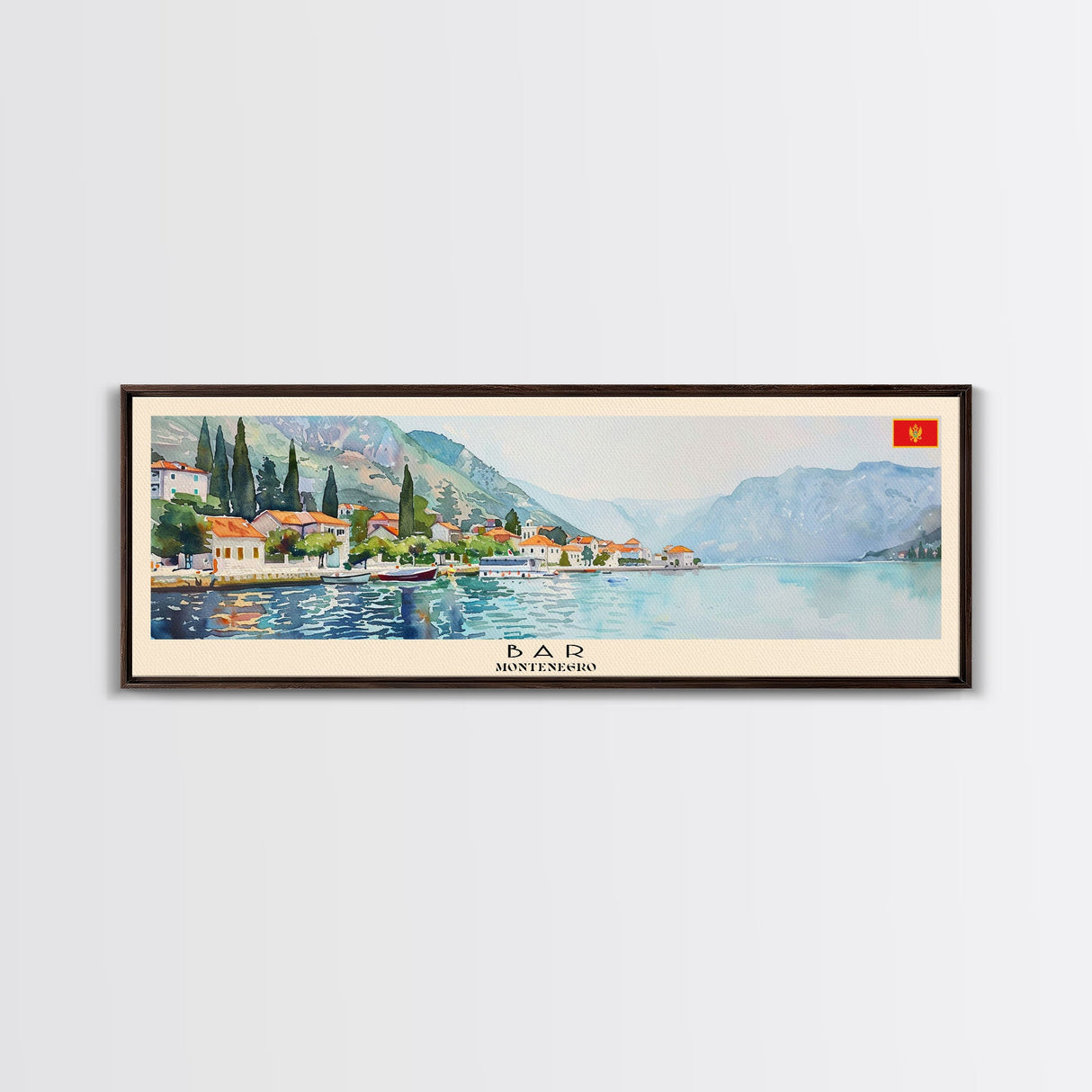 Bar Montenegro Travel Print Wall Art, Panoramic City Art, Travel Art, Wall Decor, Vacation Gift, Framed Canvas Print Or Metal Art