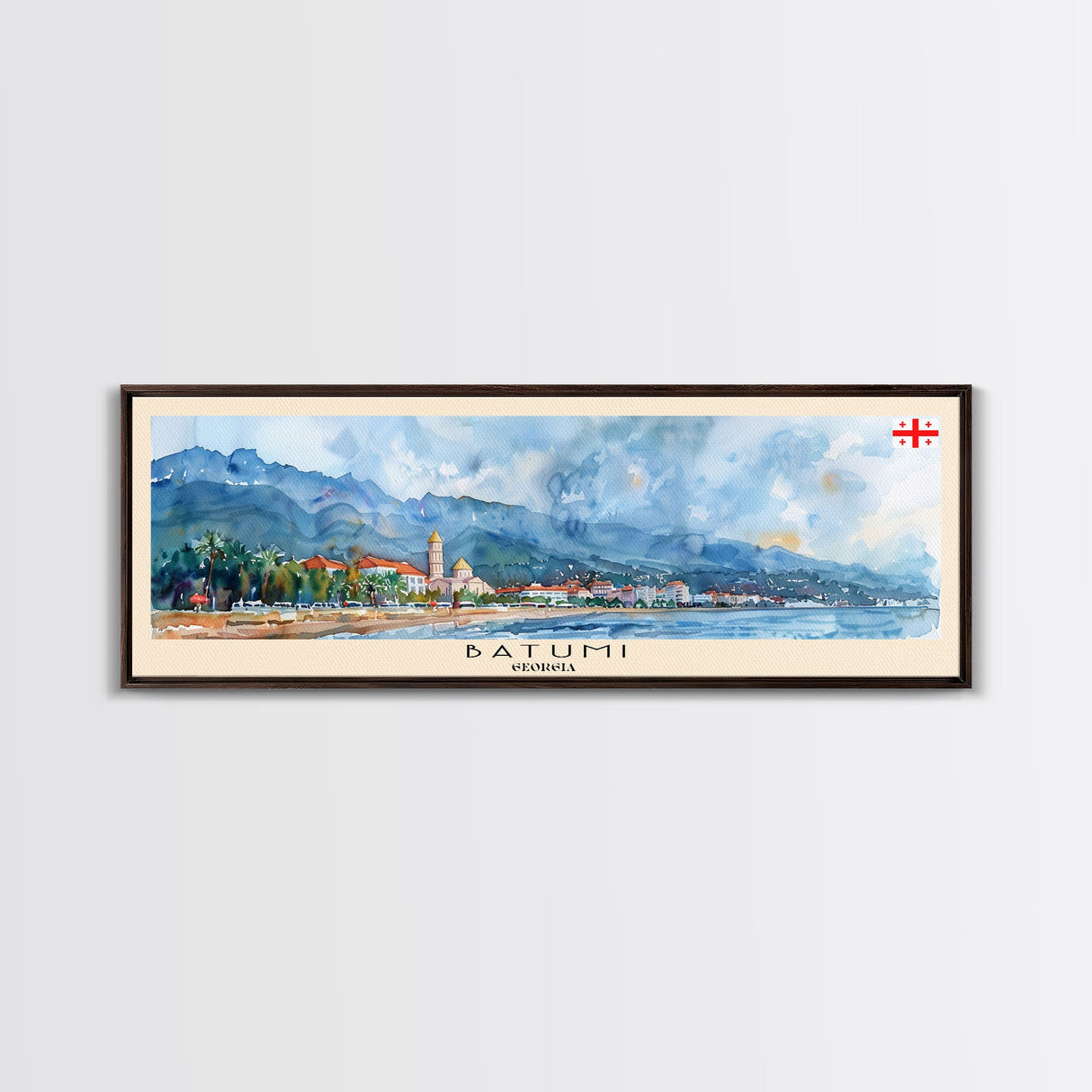 Batumi Georgia Wall Art, Panoramic Travel Poster, Panoramic Framed Canvas Print, City Wall Art, Wall Hanging Home Decor, Travel Art