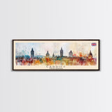 Cardiff United Kingdom Travel Art, City Art, Framed Canvas Print or Metal Wall Art, Europe Travel Poster, Panoramic Wall Art, Extra Wide Wall Art