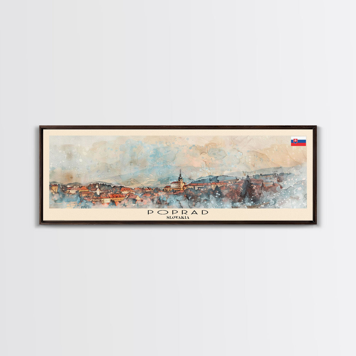 Poprad Slovakia Travel Print Wall Art, Panoramic City Art, Travel Art, Wall Decor, Vacation Gift, Framed Canvas Print Or Metal Art