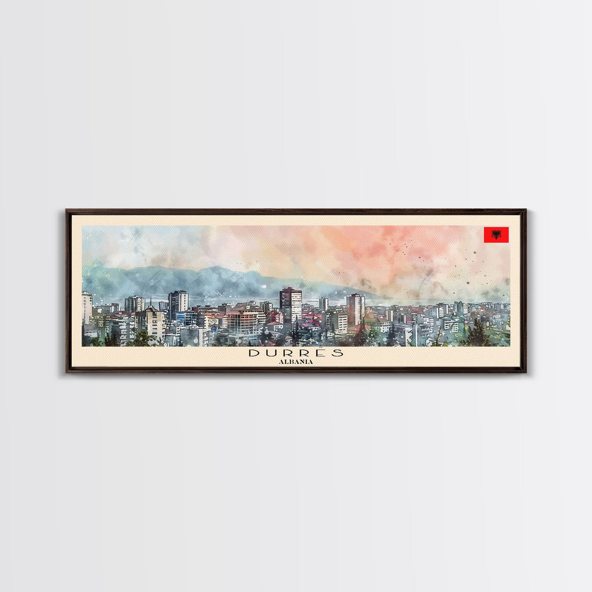 Durres Albania Travel Print Wall Art, Panoramic City Art, Travel Art, Wall Decor, Vacation Gift, Framed Canvas Print Or Metal Art