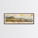 Elche Spain Travel Art, City Art, Framed Canvas Print or Metal Wall Art, Europe Travel Poster, Panoramic Wall Art, Extra Wide Wall Art