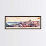 Gijón Spain Travel Print Wall Art, Panoramic City Art, Travel Art, Wall Decor, Vacation Gift, Framed Canvas Print Or Metal Art