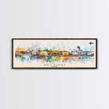 Helsinki Finland Travel Art, City Art, Framed Canvas Print or Metal Wall Art, Europe Travel Poster, Panoramic Wall Art, Extra Wide Wall Art