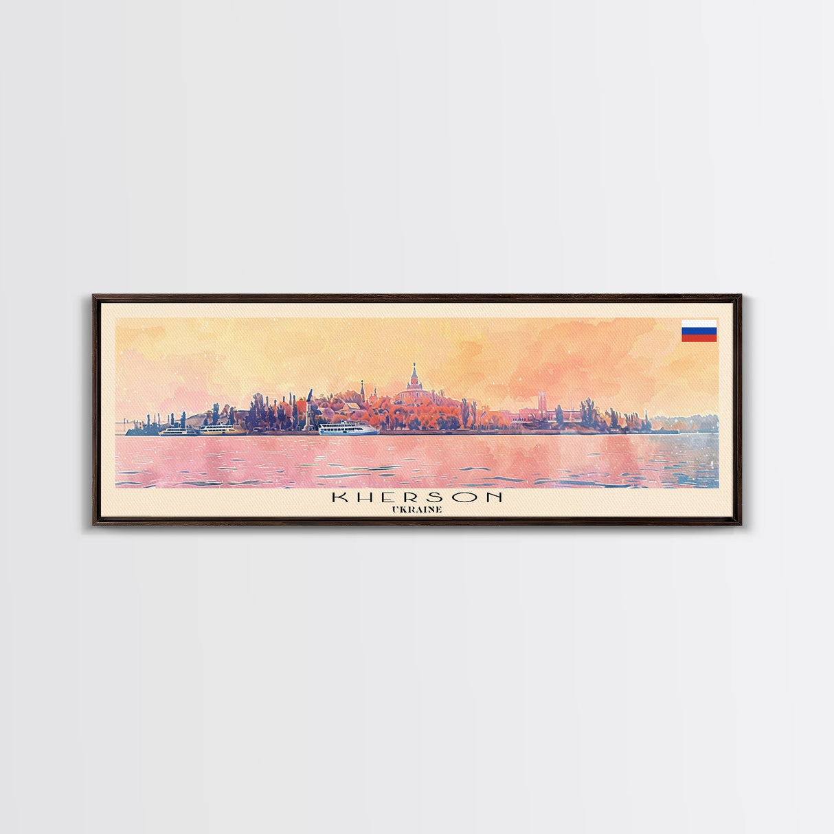 Kherson Ukraine Wall Art, Panoramic Travel Poster, Panoramic Framed Canvas Print, City Wall Art, Wall Hanging Home Decor, Travel Art