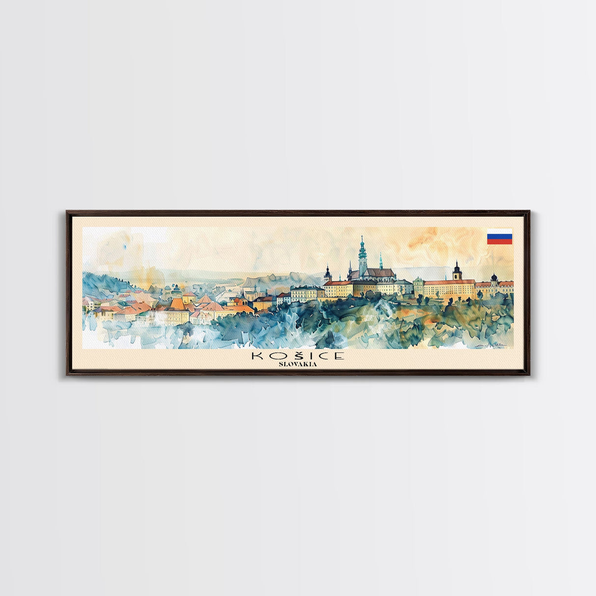 Kosice Slovakia Travel Art, City Art, Framed Canvas Print or Metal Wall Art, Europe Travel Poster, Panoramic Wall Art, Extra Wide Wall Art