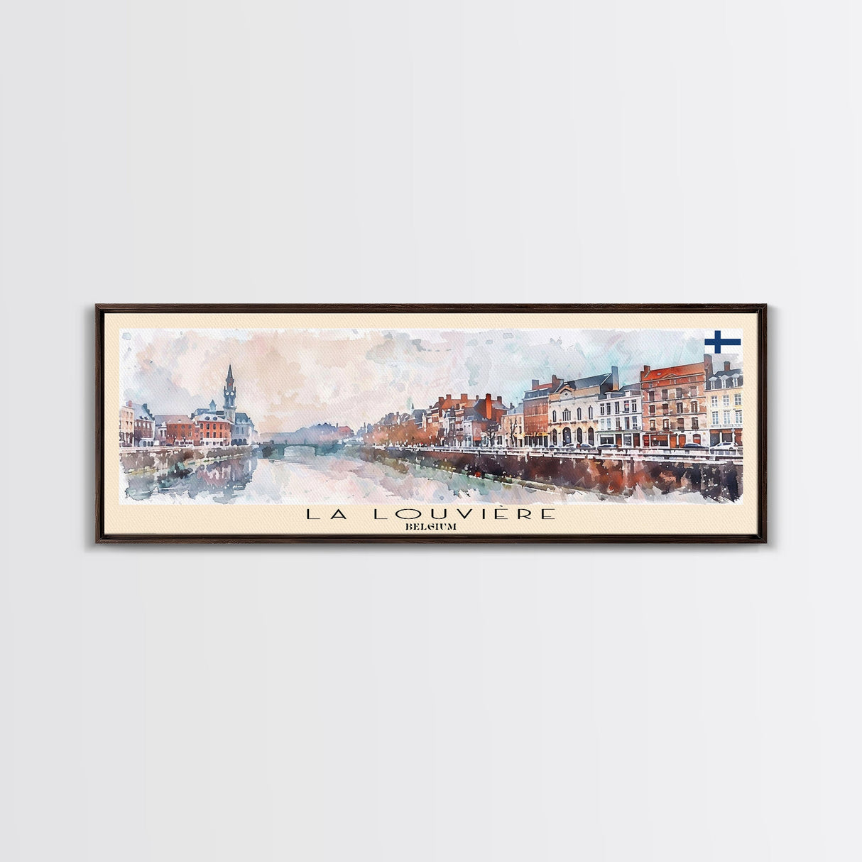 La Louvire Belgium Travel Print Wall Art, Panoramic City Art, Travel Art, Wall Decor, Vacation Gift, Framed Canvas Print Or Metal Art