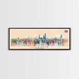 Leicester United Kingdom Travel Print Wall Art, Panoramic City Art, Travel Art, Wall Decor, Vacation Gift, Framed Canvas Print Or Metal Art