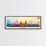 Leipzig Germany Travel Art, City Art, Framed Canvas Print or Metal Wall Art, Europe Travel Poster, Panoramic Wall Art, Extra Wide Wall Art