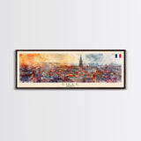 Lille France Wall Art, Panoramic Travel Poster, Panoramic Framed Canvas Print, City Wall Art, Wall Hanging Home Decor, Travel Art