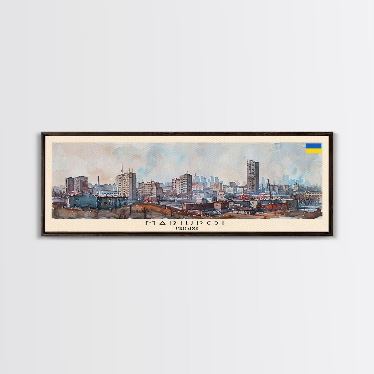 Mariupol Ukraine Wall Art, Panoramic Travel Poster, Panoramic Framed Canvas Print, City Wall Art, Wall Hanging Home Decor, Travel Art