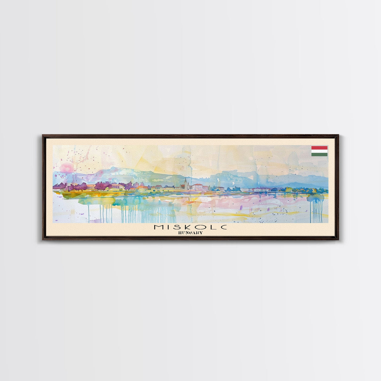 Miskolc Hungary Wall Art, Panoramic Travel Poster, Panoramic Framed Canvas Print, City Wall Art, Wall Hanging Home Decor, Travel Art