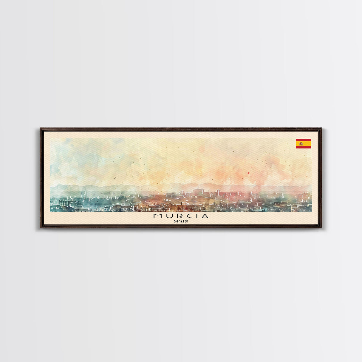 Murcia Spain Travel Art, City Art, Framed Canvas Print or Metal Wall Art, Europe Travel Poster, Panoramic Wall Art, Extra Wide Wall Art