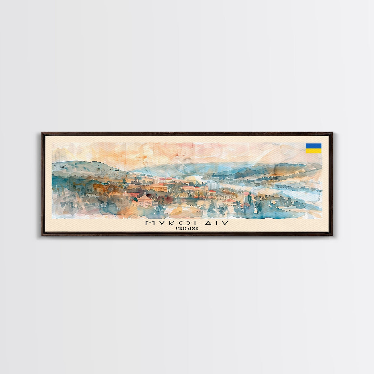 Mykolaiv Ukraine Wall Art, Panoramic Travel Poster, Panoramic Framed Canvas Print, City Wall Art, Wall Hanging Home Decor, Travel Art