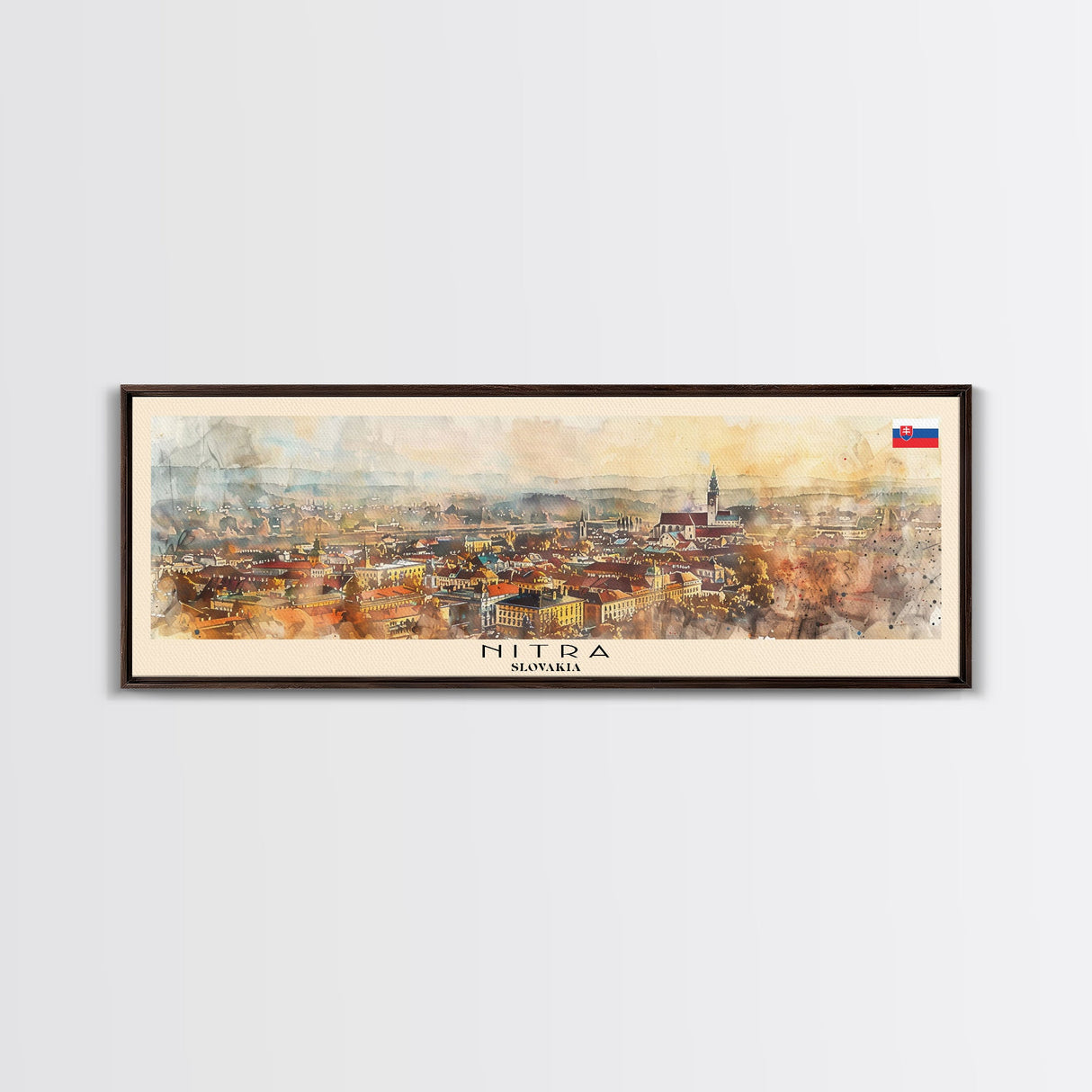 Nitra Slovakia Wall Art, Panoramic Travel Poster, Panoramic Framed Canvas Print, City Wall Art, Wall Hanging Home Decor, Travel Art