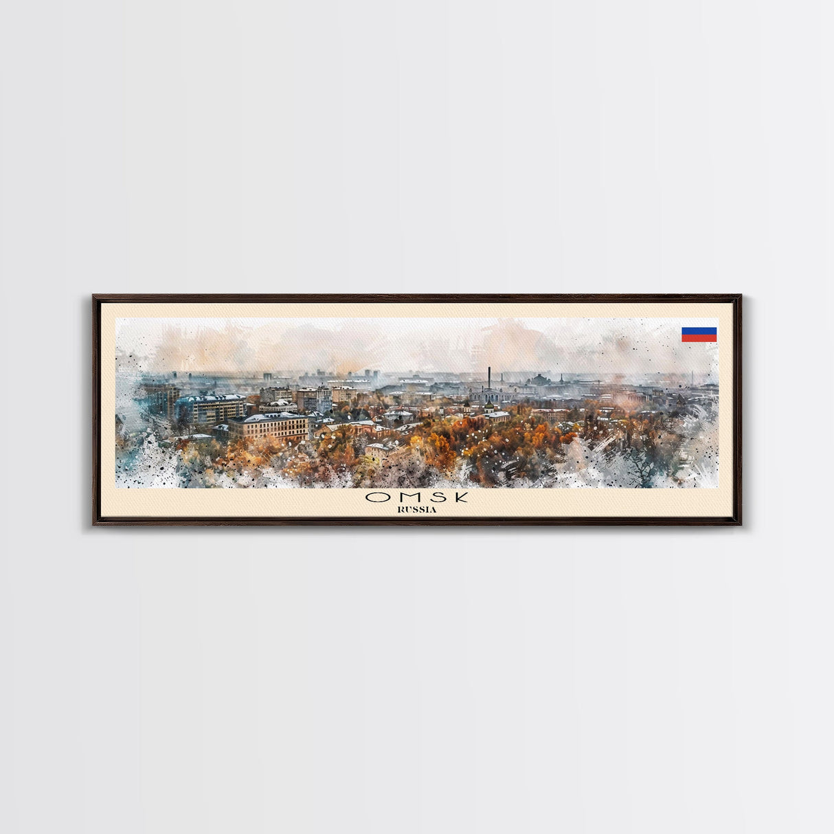 Omsk Russia Wall Art, Panoramic Travel Poster, Panoramic Framed Canvas Print, City Wall Art, Wall Hanging Home Decor, Travel Art