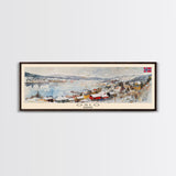 Oslo Norway Travel Art, City Art, Framed Canvas Print or Metal Wall Art, Europe Travel Poster, Panoramic Wall Art, Extra Wide Wall Art