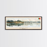 Queluz Portugal Wall Art, Panoramic Travel Poster, Panoramic Framed Canvas Print, City Wall Art, Wall Hanging Home Decor, Travel Art