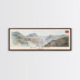 Rio Tinto Portugal Panoramic Travel Poster, Framed Canvas Print or Metal Wall Art, Travel Art, Home Decor, Panoramic Painting, Midcentury Art