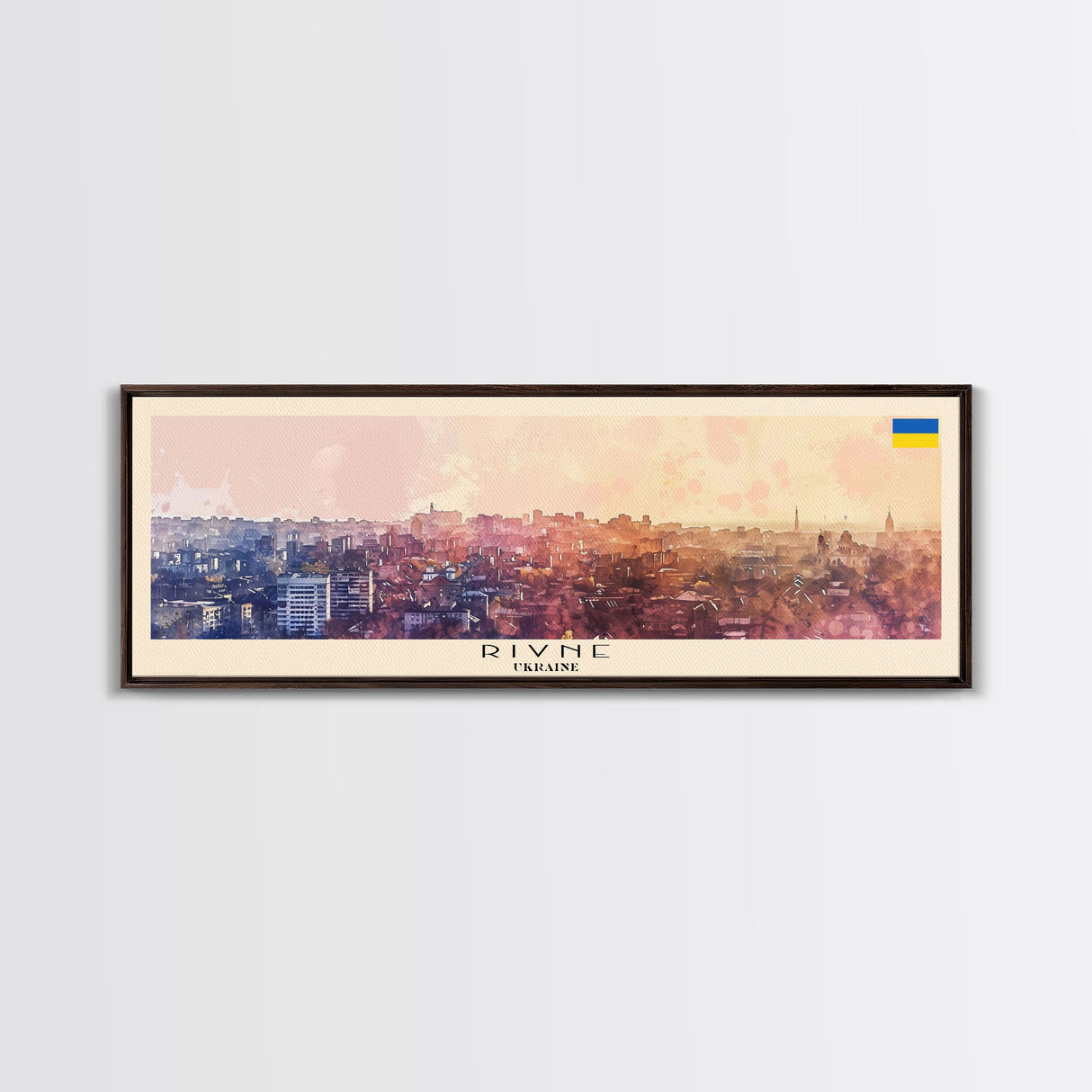 Rivne Ukraine Wall Art, Panoramic Travel Poster, Panoramic Framed Canvas Print, City Wall Art, Wall Hanging Home Decor, Travel Art