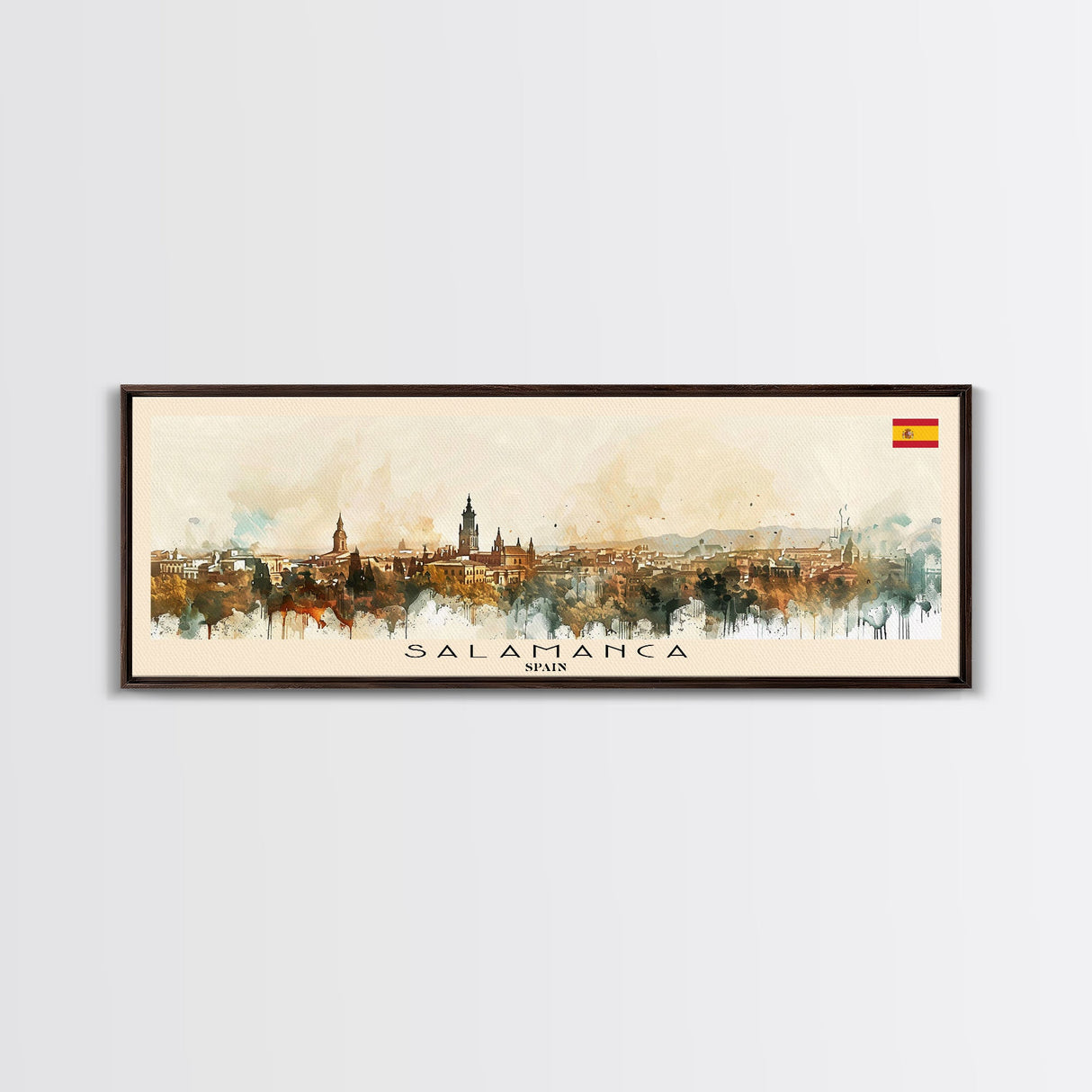 Salamanca Spain Travel Print Wall Art, Panoramic City Art, Travel Art, Wall Decor, Vacation Gift, Framed Canvas Print Or Metal Art