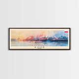 Lodz Poland Wall Art, Panoramic Travel Poster, Panoramic Framed Canvas Print, City Wall Art, Wall Hanging Home Decor, Travel Art