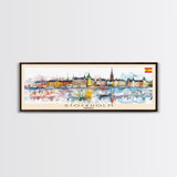 Stockholm Sweden Travel Art, City Art, Framed Canvas Print or Metal Wall Art, Europe Travel Poster, Panoramic Wall Art, Extra Wide Wall Art