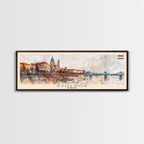 Szolnok Hungary Wall Art, Panoramic Travel Poster, Panoramic Framed Canvas Print, City Wall Art, Wall Hanging Home Decor, Travel Art