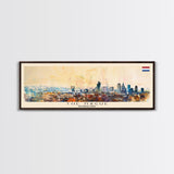 The Hague Netherlands Travel Print Wall Art, Panoramic City Art, Travel Art, Wall Decor, Vacation Gift, Framed Canvas Print Or Metal Art