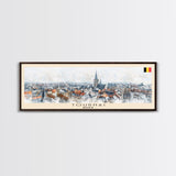 Tournai Belgium Travel Print Wall Art, Panoramic City Art, Travel Art, Wall Decor, Vacation Gift, Framed Canvas Print Or Metal Art