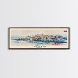 Trencin Slovakia Travel Art, City Art, Framed Canvas Print or Metal Wall Art, Europe Travel Poster, Panoramic Wall Art, Extra Wide Wall Art