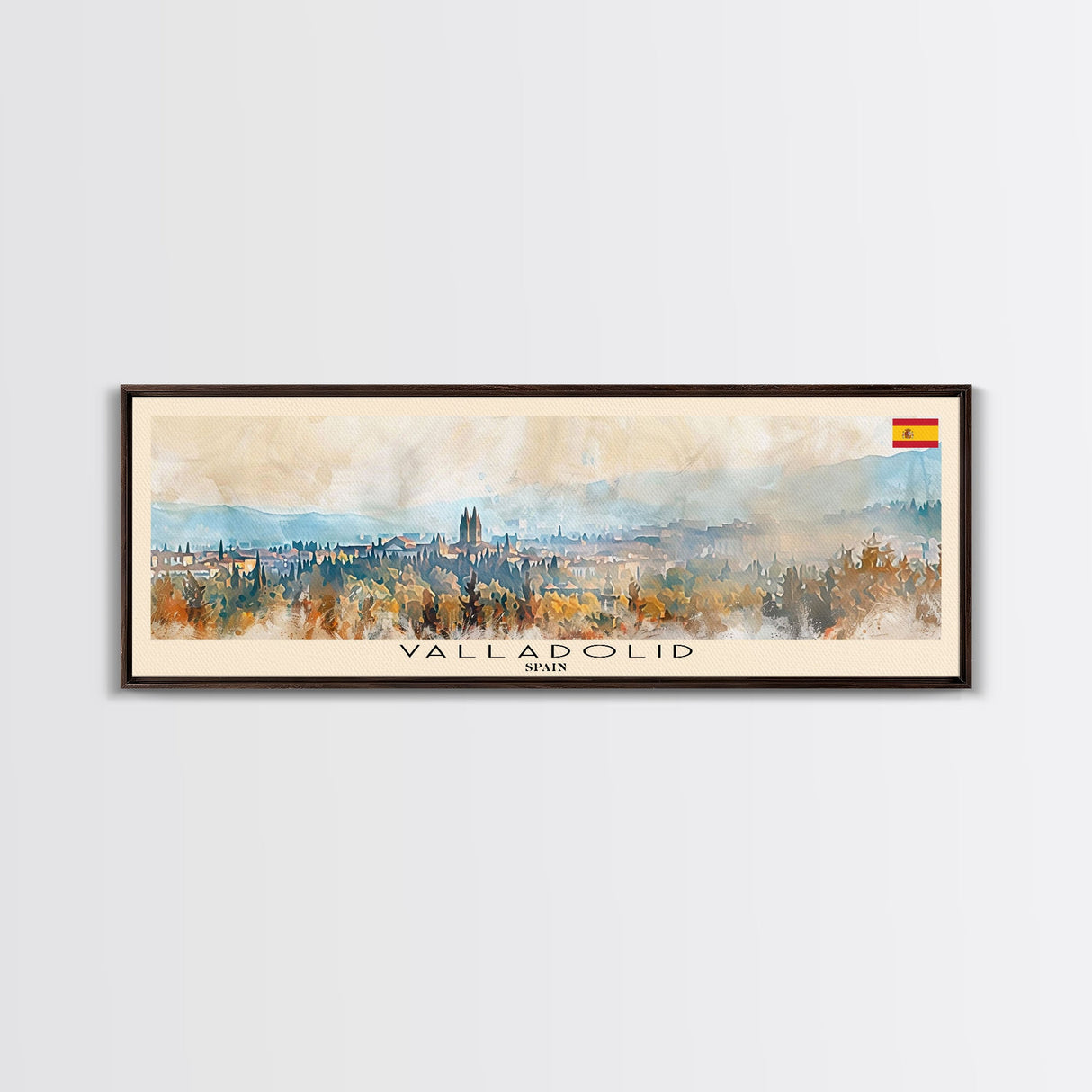 Valladolid Spain Wall Art, Panoramic Travel Poster, Panoramic Framed Canvas Print, City Wall Art, Wall Hanging Home Decor, Travel Art