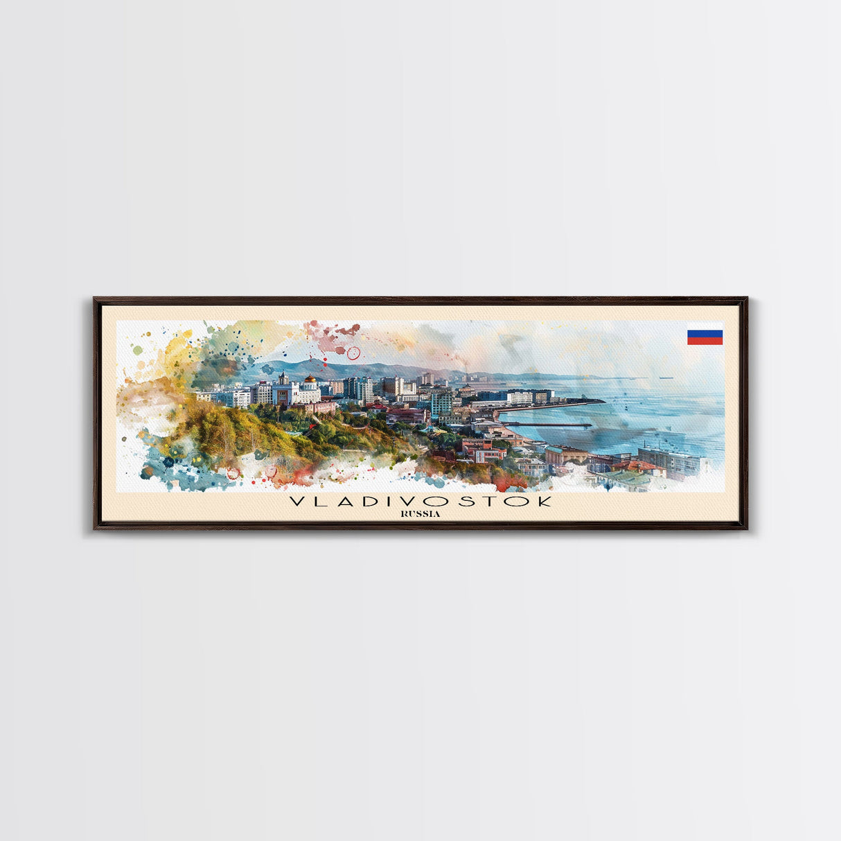 Vladivostok Russia Travel Print Wall Art, Panoramic City Art, Travel Art, Wall Decor, Vacation Gift, Framed Canvas Print Or Metal Art