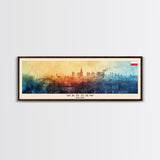 Warsaw Poland Travel Art, City Art, Framed Canvas Print or Metal Wall Art, Europe Travel Poster, Panoramic Wall Art, Extra Wide Wall Art