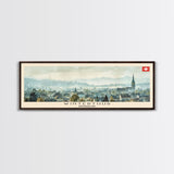 Winterthur Switzerland Travel Art, City Art, Framed Canvas Print or Metal Wall Art, Europe Travel Poster, Panoramic Wall Art, Extra Wide Wall Art