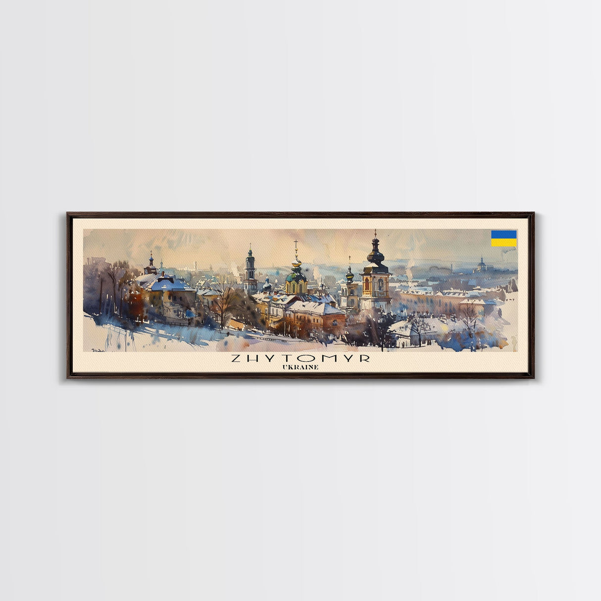 Zhytomyr Ukraine Travel Art, City Art, Framed Canvas Print or Metal Wall Art, Europe Travel Poster, Panoramic Wall Art, Extra Wide Wall Art