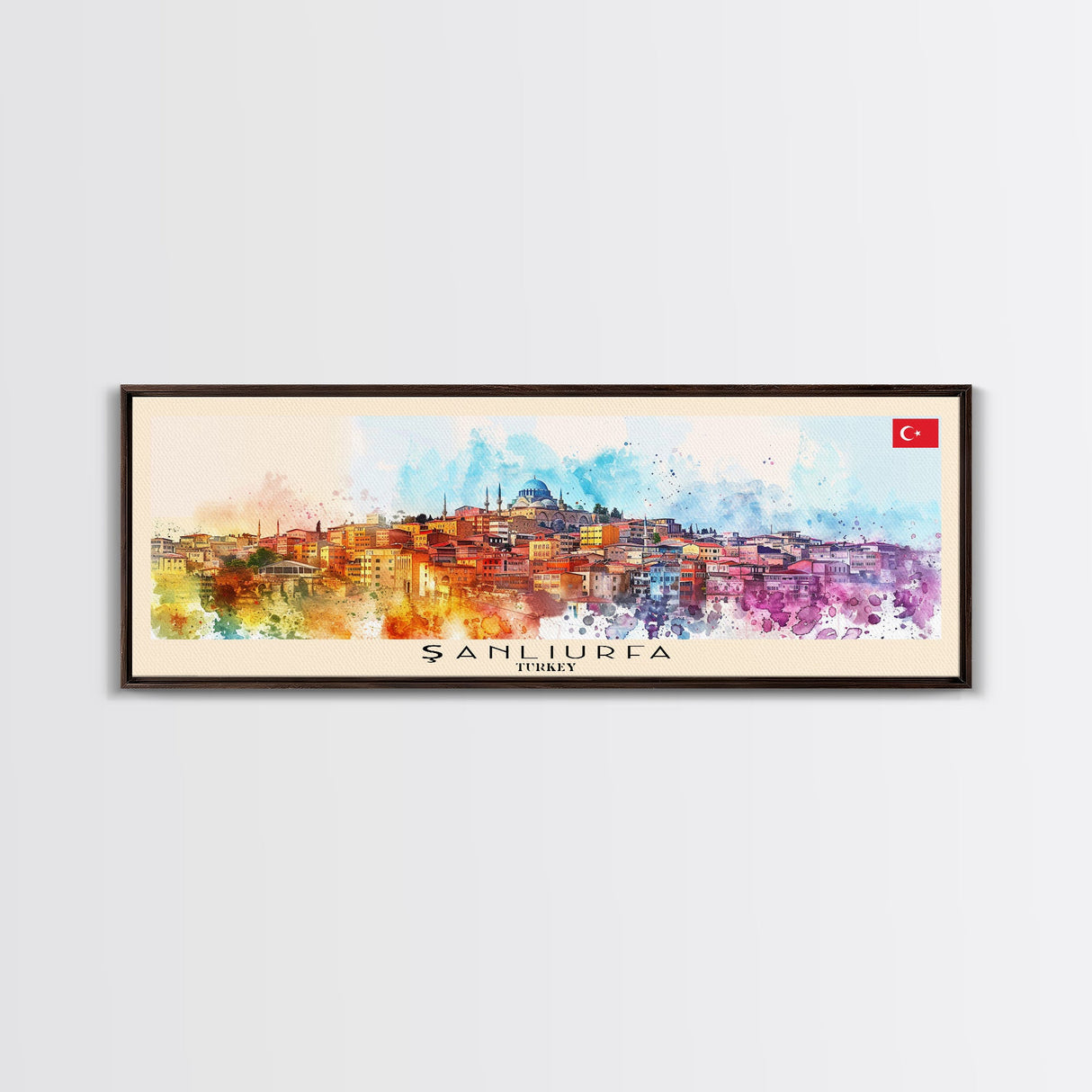 Şanlıurfa Turkey Travel Art, City Art, Framed Canvas Print or Metal Wall Art, Europe Travel Poster, Panoramic Wall Art, Extra Wide Wall Art