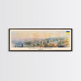 Simferopol Ukraine Panoramic Travel Poster, Framed Canvas Print or Metal Wall Art, Travel Art, Home Decor, Panoramic Painting, Midcentury Art