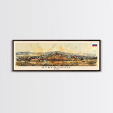 Stavropol Russia Panoramic Travel Poster, Framed Canvas Print or Metal Wall Art, Travel Art, Home Decor, Panoramic Painting, Midcentury Art