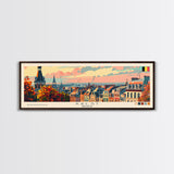 Aalst Belgium Travel Print Wall Art, Panoramic City Art, Travel Art, Wall Decor, Vacation Gift, Framed Canvas Print Or Metal Art