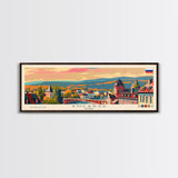 Angarsk Russia Panoramic Travel Poster, Framed Canvas Print or Metal Wall Art, Travel Art, Home Decor, Panoramic Painting, Midcentury Art