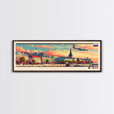 Arkhangelsk Russia Panoramic Travel Poster, Framed Canvas Print or Metal Wall Art, Travel Art, Home Decor, Panoramic Painting, Midcentury Art