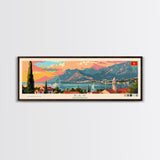 Bar Montenegro Panoramic Travel Poster, Framed Canvas Print or Metal Wall Art, Travel Art, Home Decor, Panoramic Painting, Midcentury Art