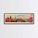 Berlin Germany Travel Print Wall Art, Panoramic City Art, Travel Art, Wall Decor, Vacation Gift, Framed Canvas Print Or Metal Art