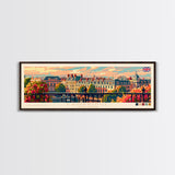 Cambridge United Kingdom Travel Print Wall Art, Panoramic City Art, Travel Art, Wall Decor, Vacation Gift, Framed Canvas Print Or Metal Art