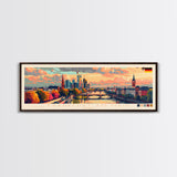 Frankfurt Germany Travel Print Wall Art, Panoramic City Art, Travel Art, Wall Decor, Vacation Gift, Framed Canvas Print Or Metal Art