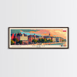 Gdansk Poland Travel Print Wall Art, Panoramic City Art, Travel Art, Wall Decor, Vacation Gift, Framed Canvas Print Or Metal Art