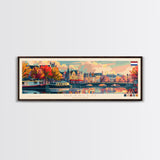 Haarlem Netherlands Travel Art, City Art, Framed Canvas Print or Metal Wall Art, Europe Travel Poster, Panoramic Wall Art, Extra Wide Wall Art